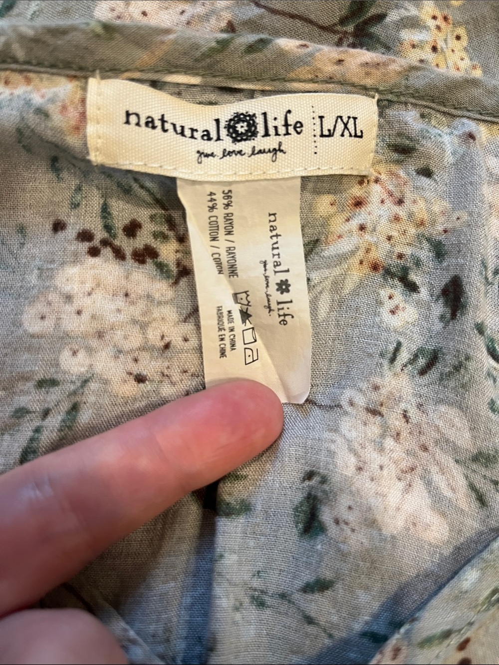 Natural Life Sanibel Floral Sage Green Kaftan Maxi Dress - Picture 11 of 11